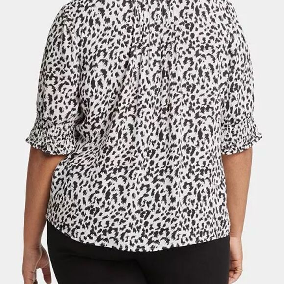 NYDJ Black and White Patterned Blouse - Picture 3 of 6